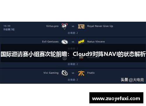 国际邀请赛小组赛次轮前瞻：Cloud9对阵NAVI的状态解析